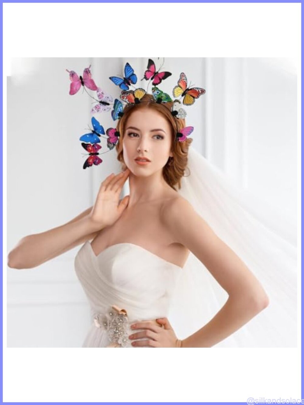 Butterfly Headband Fascinator Costume Party Accessory - Picture 2 of 6